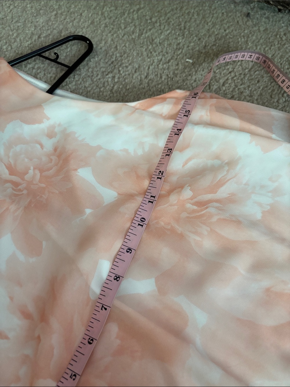 Calvin Klein Peach-Pink Floral Sleeveless Midi Dress size 10 - Picture 4 of 7